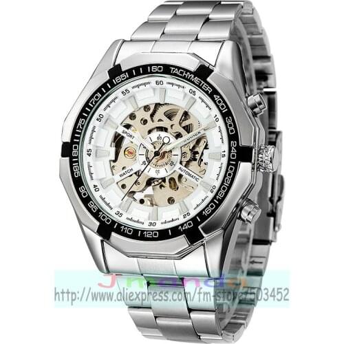 30pcs/lot WINNER-340 Leather clock winner Watch Fashion Men Business Casual Watch Mechanical winner Watch Wrap Dress Watch