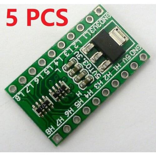 5 PCS 8CH IIC I2C Logic Level Converter Bi-Directional Module & DC-DC 5V to 3.3V Setp-dowm Buck AMS1117 Board For Arduino