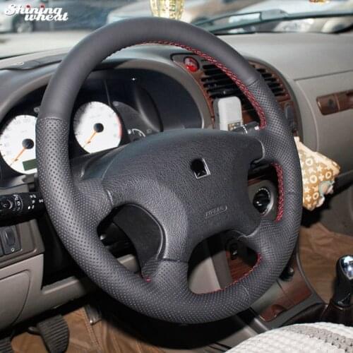 Shining wheat Hand-stitched Black Leather Steering Wheel Cover for Citroen Elysee c-elysee Citroen Xsara Picasso