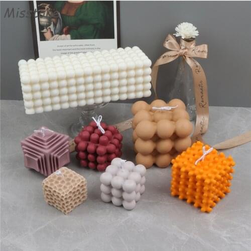 Cellular Big Bubble Cube Silicone Candle Mold Large Bubble Mould Making Concrete Jumbo Pyramid Rubik Round Ball Baking Chocolate