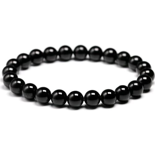 Natural Black Tourmaline Bracelet 6 8 10 mm Stone Beads Bracelet Gem Stone Energy Bracelet Men Yoga Energy Handmade Women Gift
