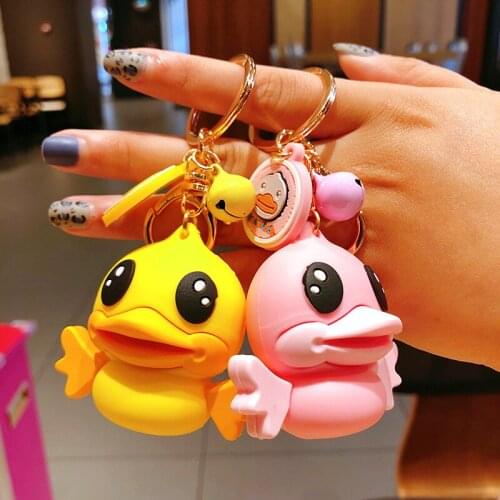 2019 new cute Big mouthed duck keychain fashion keychain Holder cartoon creative key chain car bag mobile phone Accessories Gift