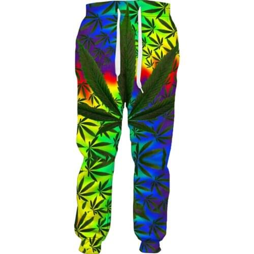 CLOOCL Leaf Mens Trousers 3D Print Hip Hop Pants Men For Women Harajuku Pants Elastic Lacing Pocket Clothing