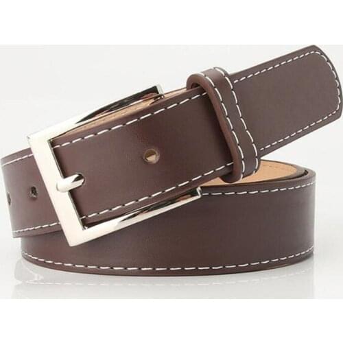 Black PU Belt 90cm 100cm 110cm 120cm * 2.8cm Women Female Lady Casual Color Waistband Students Girdle Metal Buckle