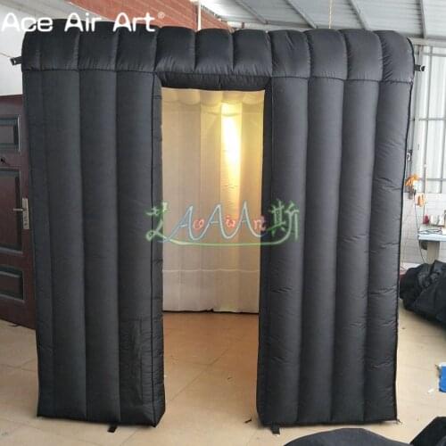 Deft design durable black inflatable led photo booth cabin tent,office cube private photo/cubic stadio shelter partition tents
