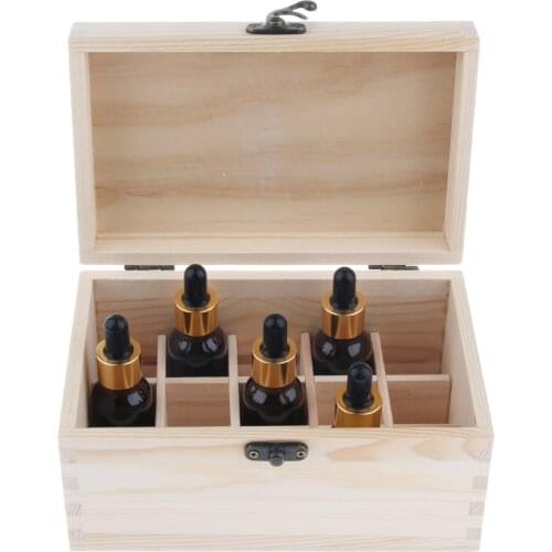 Wooden Essential Oil Case Travel Display Perfume Box, Holds 15 Bottles (Regular, Roller, Dropper )20ml