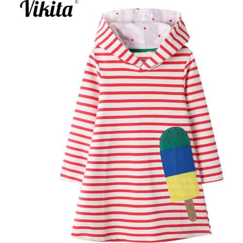 Toddler Girls Dress Autumn Winter Kids Hooded Dresses for Girl Costume Cotton Princess Dress with Appliques Baby Girl Clothes