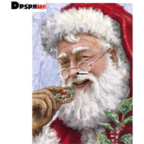 Dpsprue Full Square/Round Diamond Painting Cross Stitch Diamond 3D Embroidery DIY 5D Moasic Santa Claus kindly Christmas Gift