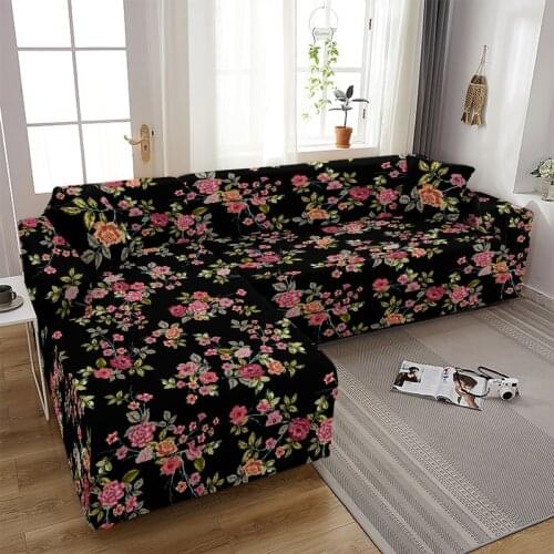 Jungle Animal Sofa Covers for Living Room Sectional Corner Flower Giraffe Sofa Cover Elastic Couch Cover L Shape Sofa Slipcover