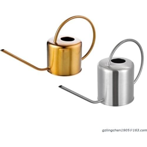 P8DE Long Tips Watering Can 1300ml Portable Gardening Watering Bottle Stainless Steel Long Spout Watering Pot for House Outdoor
