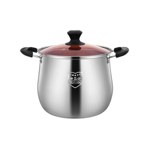 Stock pot 304 stainless steel stock pot thickened household small cooking pot cooking pot gas induction cooker pot