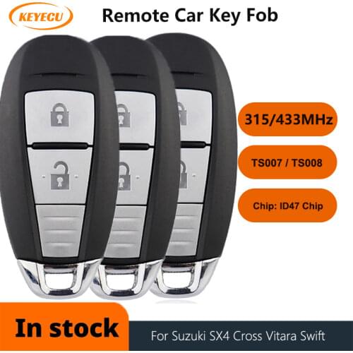 KEYECU 3x OEM for Suzuki Swift SX4 VITARA 2010 2011 2012 2013 2014 2015 2 Button Smart Remote Key Fob 315MHz ID47 FCC ID: TS007