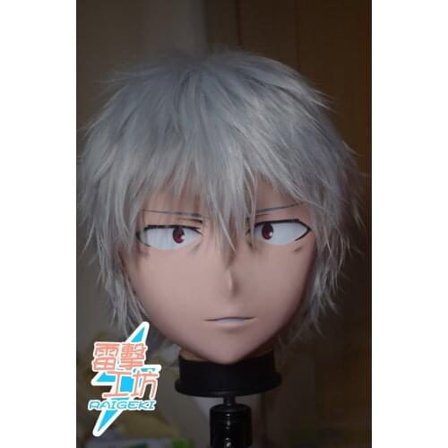KM91846)Top Quality Handmade Male Resin Full Head Cosplay Japanese Role Play Accelerator Anime Kigurumi Mask Crossdresser Doll