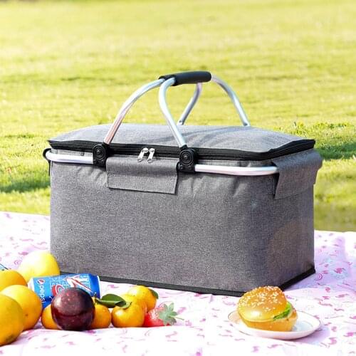 Picnic Basket Insulated Colder Picnic Camping Basket Cool Hamper Storage Basket Bag Box Takeaway Box Portable Storage Bag