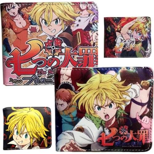 Cartoon Anime The Seven Deadly Sins Dragons Sin of Wrath Wallet Fashion PU Leather Purse Cosplay Short Wallets Gift