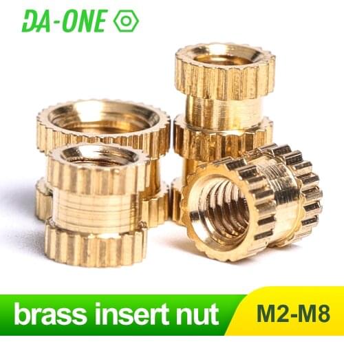 10/25/50/100 Pcs Brass Knurl Insert Nut M2 M2.5 M3 M4 M5 M6 Female Thread Copper Molding Knurled Threaded Nuts for 3D Printer