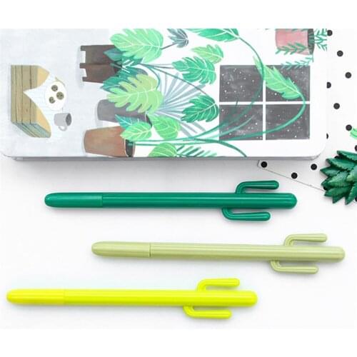Fashion And Attractive Design Office School Supplies Plastic Cute Cactus Design Gel Pen Ballpoint Pen Writing Pen Gift Brand New