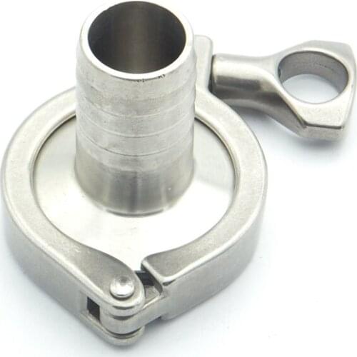 304 Stainless Steel Sanitary Pipe Fitting Set 12.7mm Hose Barb Ferrule + 1.5" Tri Clamp + Silicon Gasket + End Cap
