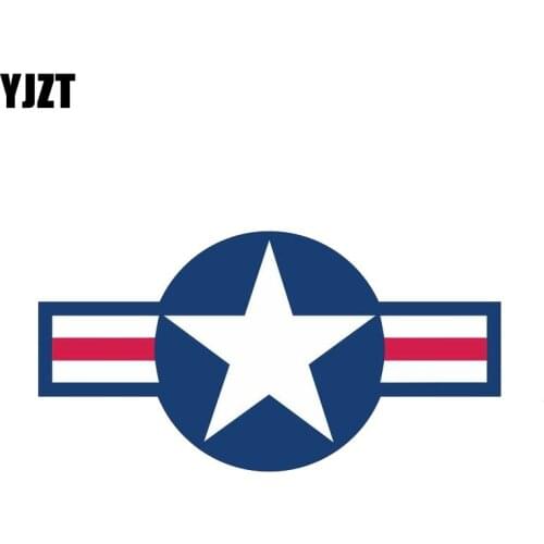 YJZT 13.4CM*6.9CM Motorcycle Decal US Air Force Star Reflective Blue Car Sticker 6-0424