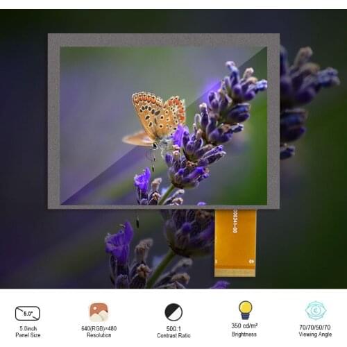 Original Innolux AT050TN23 V.1 Resolution 640×480 5.0 Inch Parallel RGB FPC TFT LCD WithoutTouch Display TN LCM Module