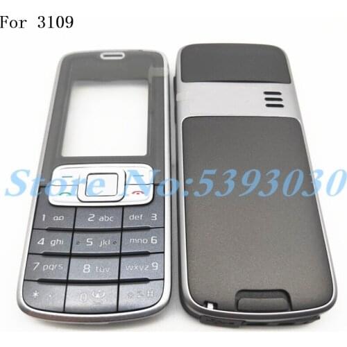For Nokia 3109 3109C Housing Front Faceplate Frame Cover Case+Back Cover/Battery Door Cover+Keypad+Logo