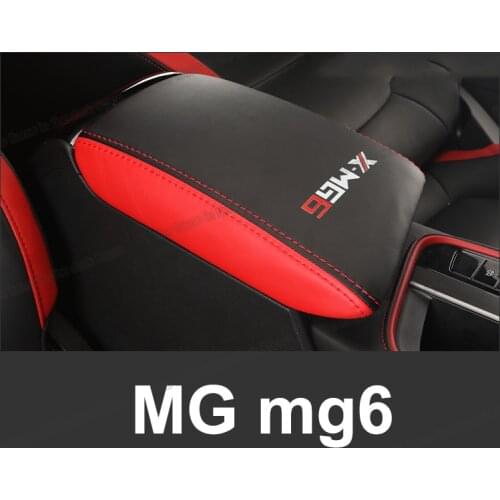 Lsrtw2017 Fiber Leather Car Center Armrest Cover Storage Box Pad for Mg Mg6 2020 2021 Accessories Auto Styling Kit Decoration