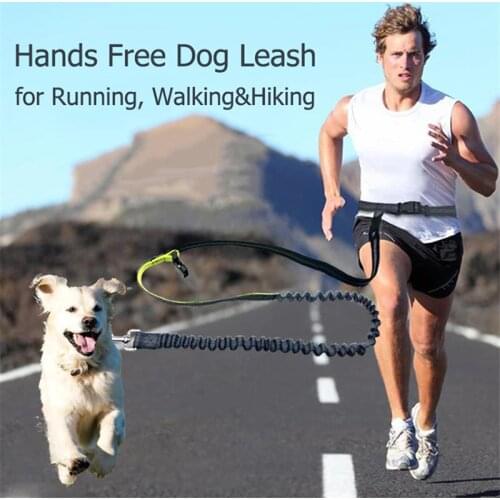 Dog Walking Leash Hands Free Elastic Waist Dog Leash Running Jogging Dog Lead Adjustable Reflective Leash for Small Medium Dogs