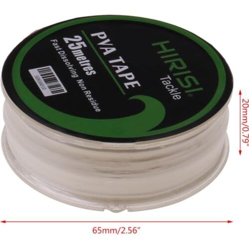 PVA Tape For Fishing Feeder Water Dissolve 10mmx20m Quick Dissolve Tackle Transparent Environmental Professional Accessories