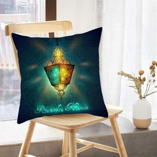 Ramadan Starry Sky Moon Pattern Sofa Cushion Home Decor Cushion Cotton Pillowcase Cover Muslim Mosque Sofa Party V4Y6
