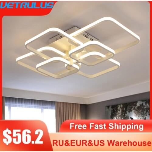 Modern Rectangle Ceiling Lamp Lighting Plafonnier Led Aluminum Lights Lustre Ceiling Chandelier Lighting Fixtures Luminaires