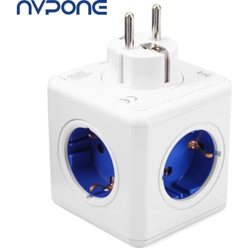 Universal Power Strip EU Smart USB Socket Plug Travel Adapter Power Electric cube 2 USB 4 Outlets Extension 3680W Travel Adapter