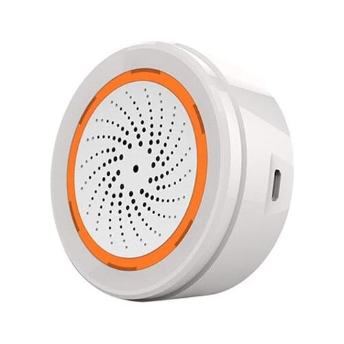 Tuya Smart Temperature Control System Zigbee Temperature Humidity Sensor Built-in Siren Alarm 3 in 1 90DB Sound Light Sensor