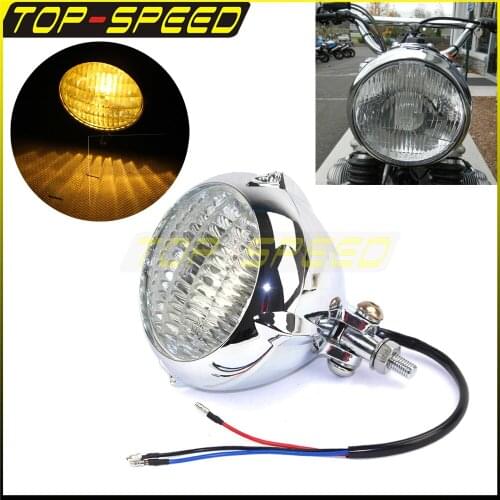 Motorbike H4 Vintage 4.5" 12V E4 High/Low Headlight Custom Headlamp For Harley Sportster Iron Super LOW 883
