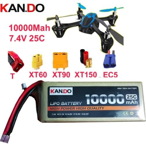 2s 25c 7.4v 10000mah battery aeromodeling battery aircraft li-poly battery 25C airplane low resistance long lasting fpv battery