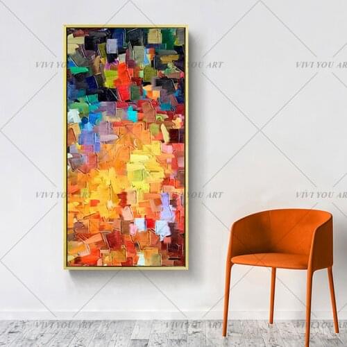Bright Color Oil Painting Handmade Crafts Abstract Canvas Dropshipping For Home Decor Unframed Paints