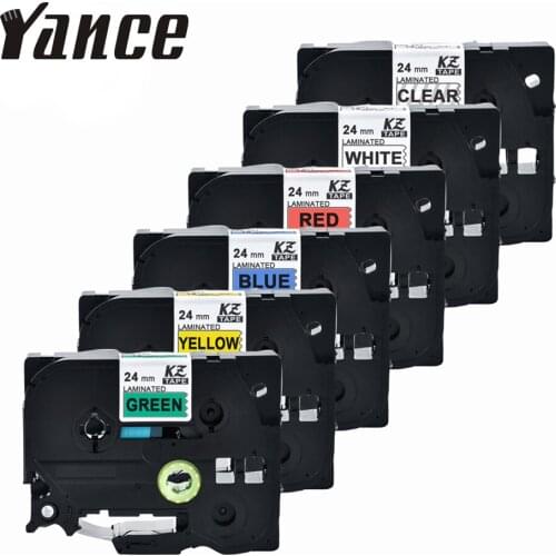 Yance tze 24mm TZe-251 TZe-651 TZe-355 tze Tape Compatible for Brother P-Touch printer TZe251 label Tape for brother printer