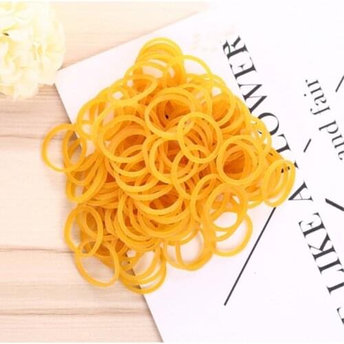 Yellow Elastic Rubber Band for Office School Packaging Band Loop Office Stationery Holder Supplies