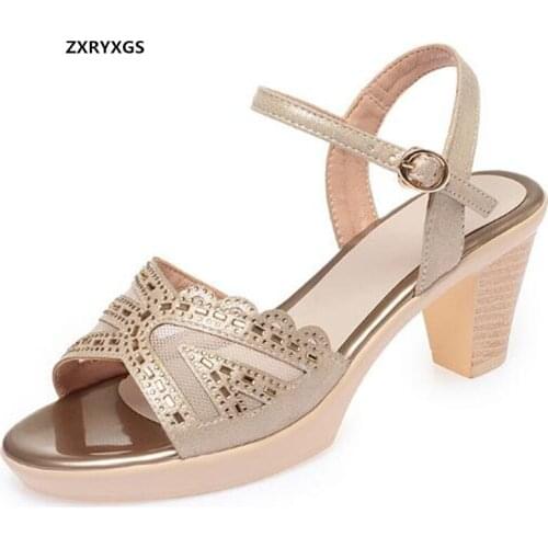 2021 New Summer Microfiber Mesh Rhinestone Summer Women Sandals Plus Size Soft Sole Comfortable High Heeled Sandals Trendy Shoes