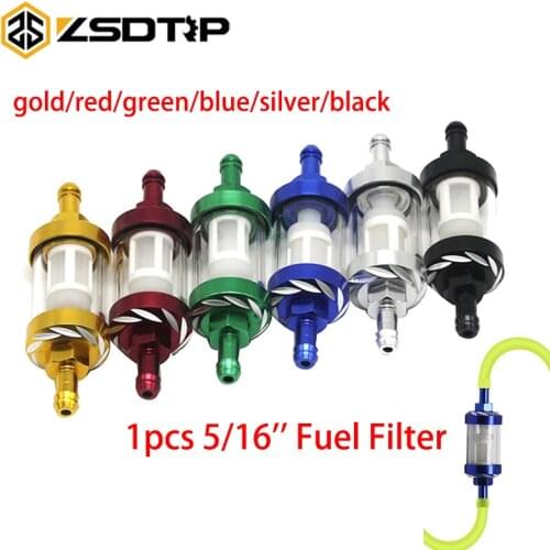 ZSDTRP Universal 8MM Motorcycle Fuel Filter Petrol Diesel Filter For Pit Dirt Bike Washable Motocross Filter Glass Pipe