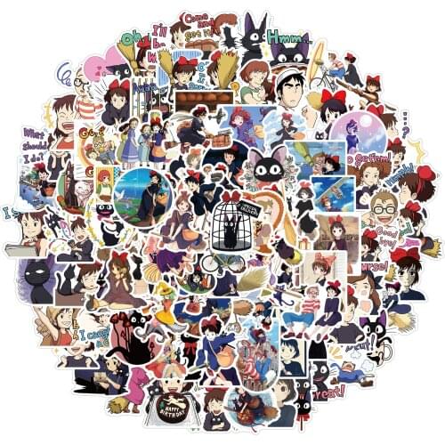 10//50/100Pcs/Set Miyazaki Hayao Anime Stickers Cartoon Graffiti Stickers for DIY Luggage Laptop Refrigerator Motorcycle Sticker