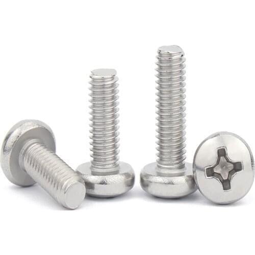 10/50pcs US Coarse Thread 304 Stainless Steel Cross Round Phillips Pan Head Screw Bolt UNC 2#-56 4#-40 6#-32 8#-32 10#-24 12#-24