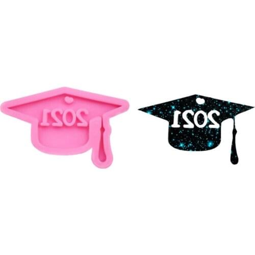 2021 Graduation Bachelor Cap Keychain Epoxy Resin Mold Key Chain Silicone Mould Dropship