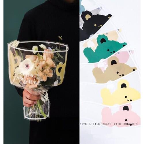 30pcs Transparent Flower Wrapping Bag Single Rose Small Bouquet Flowers Arranging Materail
