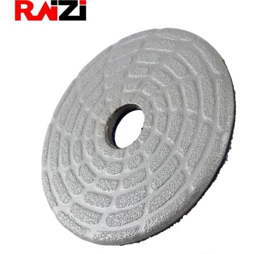 Raizi 4 inch Vacuum Brazed Diamond Grinding Pad With Hook&Loop Backer 100 mm Abrisave Granite Marble Stone Sanding Disc