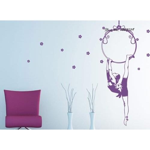 Acrobat Girl woderful Dancers Vinyl Wall Sticker Girl Rooms Bedroom Art Living Room Home Decor High Quality Mural Decals LA247