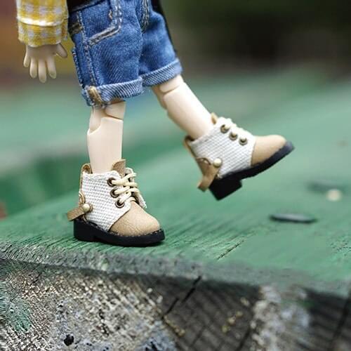 OB11 doll shoe size fashion retro imitation old ankle boot loadstone soles shoes brown black green and other colors
