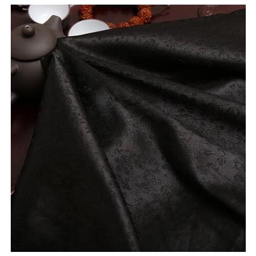 120cm*100cm black Dragon brocade jacquard silk fabric super soft antique brocade fabric costume clothing