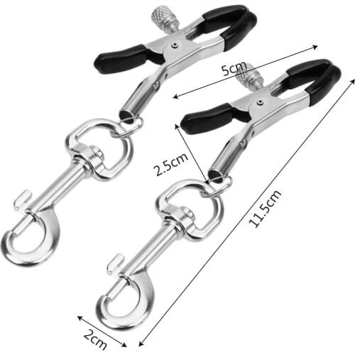 IKOKY Sexy Breast Clamp 1 Pair Stimulator Teaser Games Metal Clips Sex Toy for Couples Female Orgasm Nipple Clamps