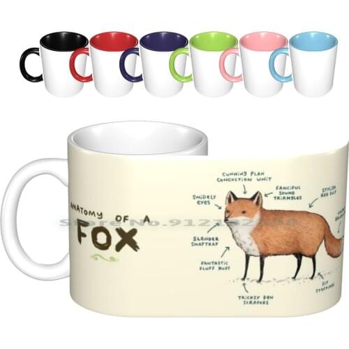 Anatomy Of A Fox Ceramic Mugs Coffee Cups Milk Tea Mug Anatomy Fox Fox Foxy Woodland Forest Claw Den Brush Wild Brown Sly