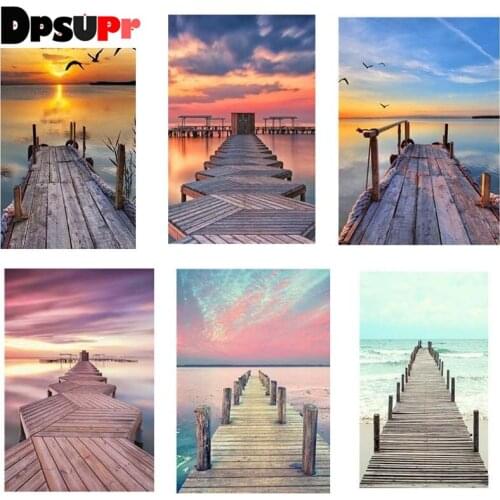 Kexinzu Full Square/Round 5D Diy Diamond Painting Cross Stitch "Sea Scenery" Diamond 3D Embroidery Mosaic Home Decor Gift sd